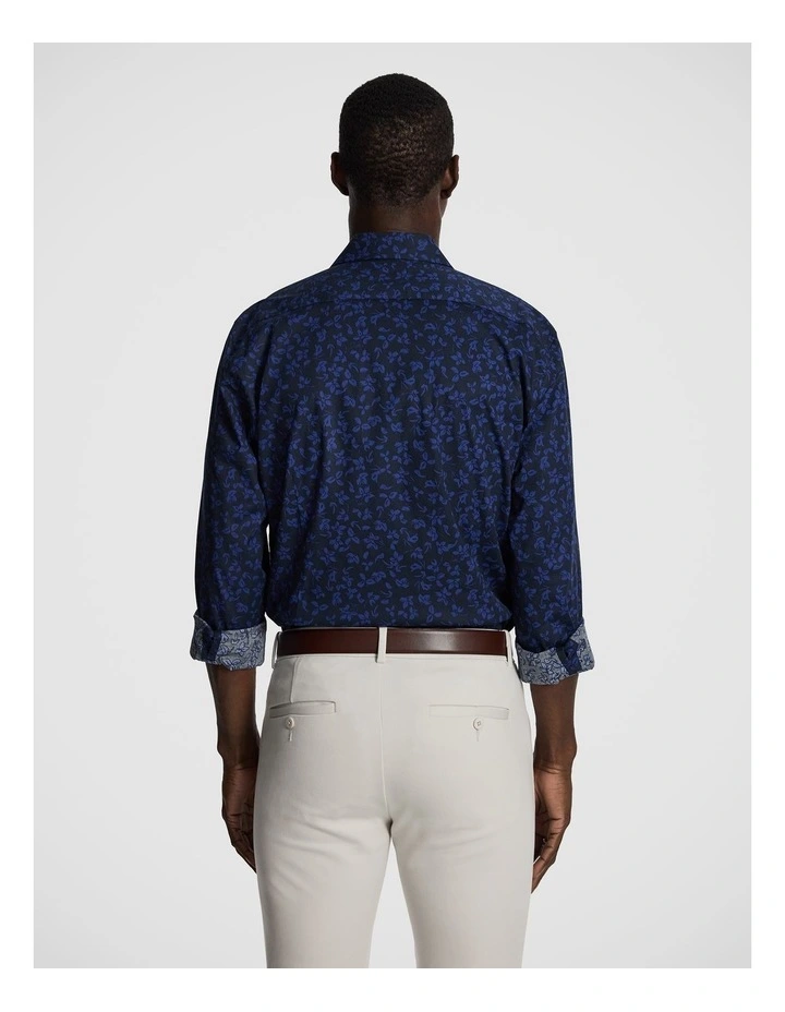 Linden Slim Floral Shirt in Blue image 2