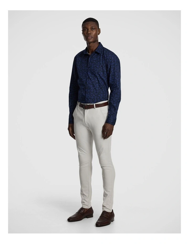 Linden Slim Floral Shirt in Blue image 4