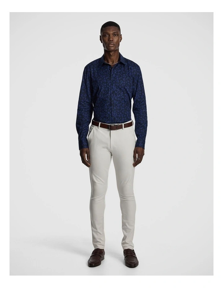Linden Slim Floral Shirt in Blue image 5