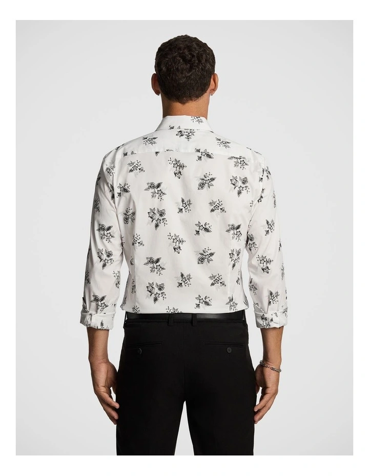 Cedar Slim Floral Shirt in White image 2