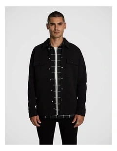 Chet Textured Overshirt in Black