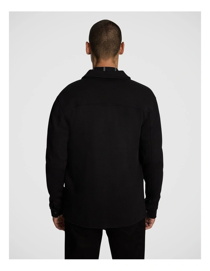 Chet Textured Overshirt in Black image 2