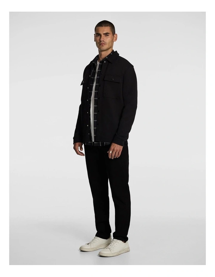 Chet Textured Overshirt in Black image 4