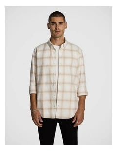 Wade Check Relaxed Shirt in Natural