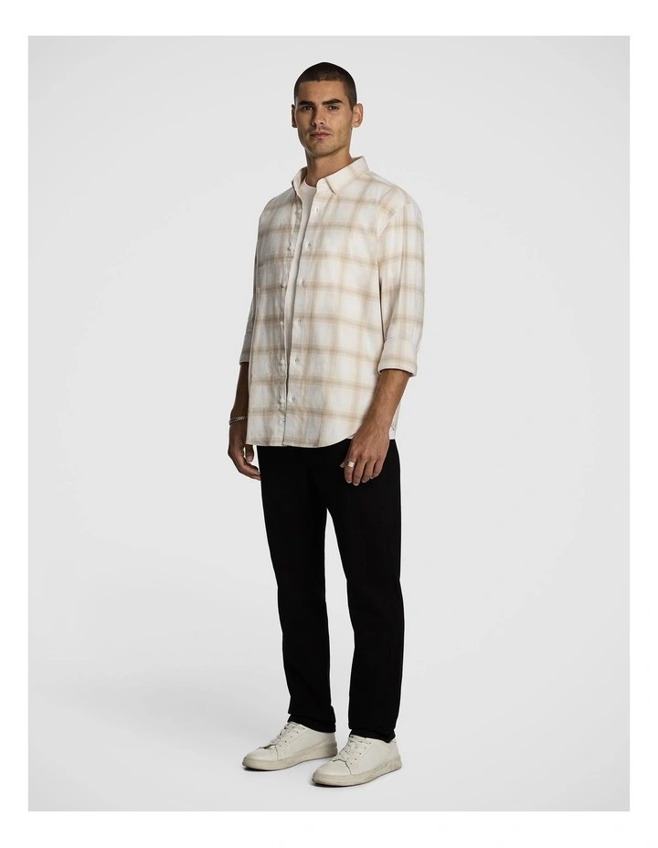 Wade Check Relaxed Shirt in Natural image 4