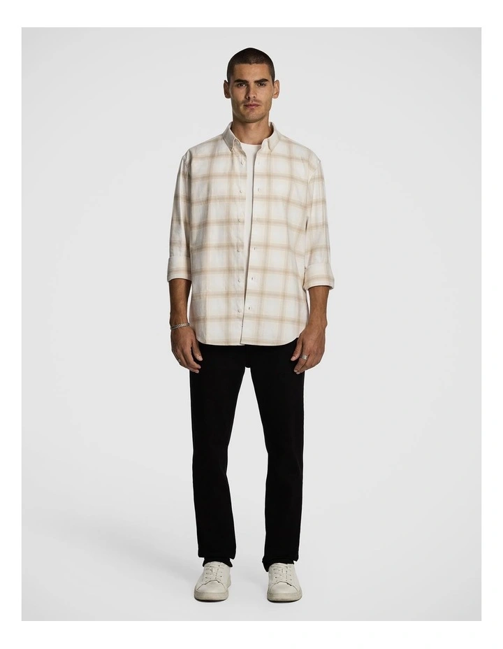 Wade Check Relaxed Shirt in Natural image 5
