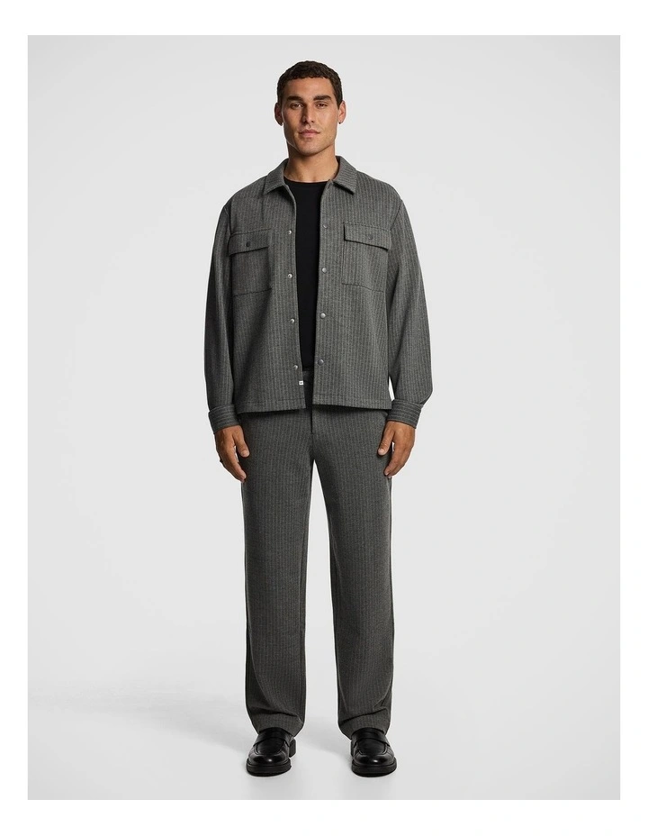 Phoenix Pinstripe Overshirt in Grey image 5