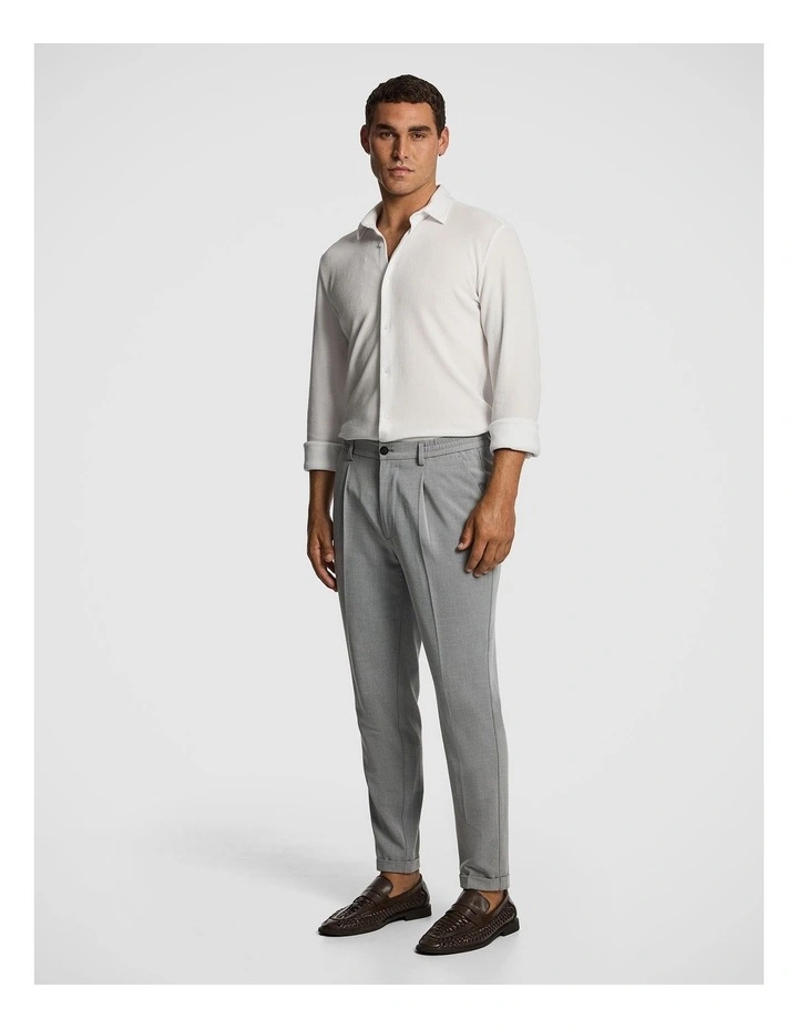 Rio Textured Slim Shirt in White image 4
