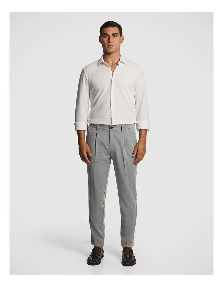 Rio Textured Slim Shirt in White image 5