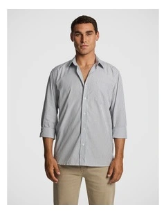 Arlo Stripe Relaxed Shirt in Blue