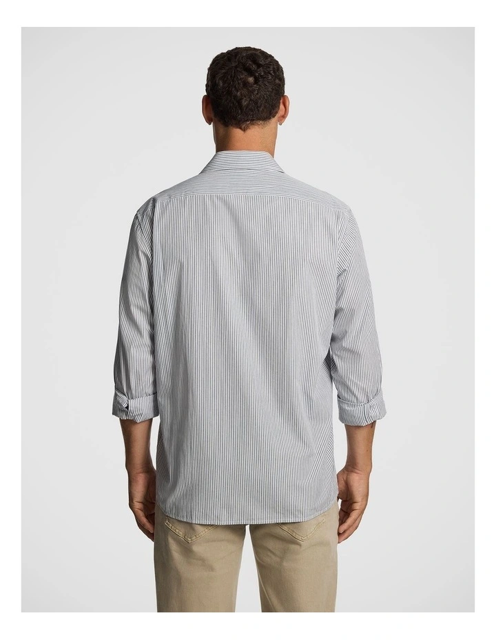 Arlo Stripe Relaxed Shirt in Blue image 2
