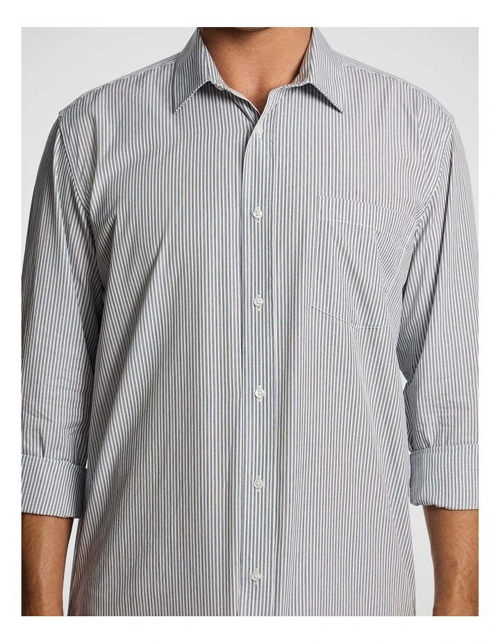 Arlo Stripe Relaxed Shirt in Blue image 3