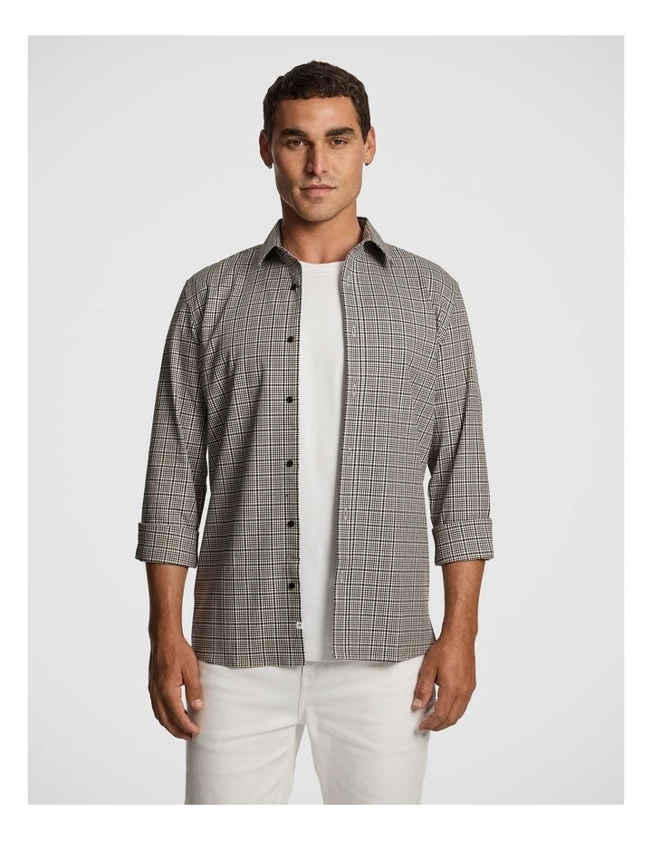 Tate Check Shirt in Brown image 1