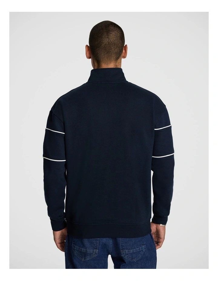 Battersea 1/4 Zip Sweatshirt in Navy image 2