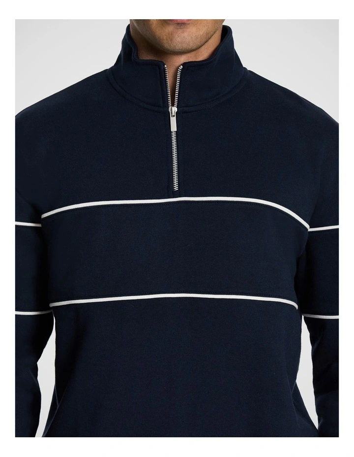Battersea 1/4 Zip Sweatshirt in Navy image 3
