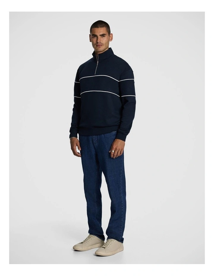 Battersea 1/4 Zip Sweatshirt in Navy image 4