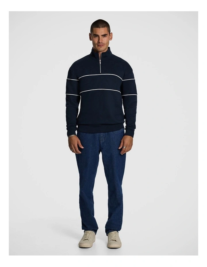 Battersea 1/4 Zip Sweatshirt in Navy image 5
