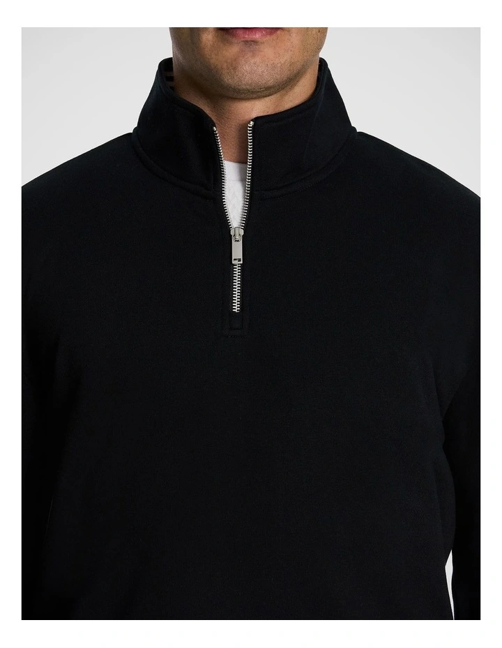 Jett 1/4 Zip Sweatshirt in Black image 3