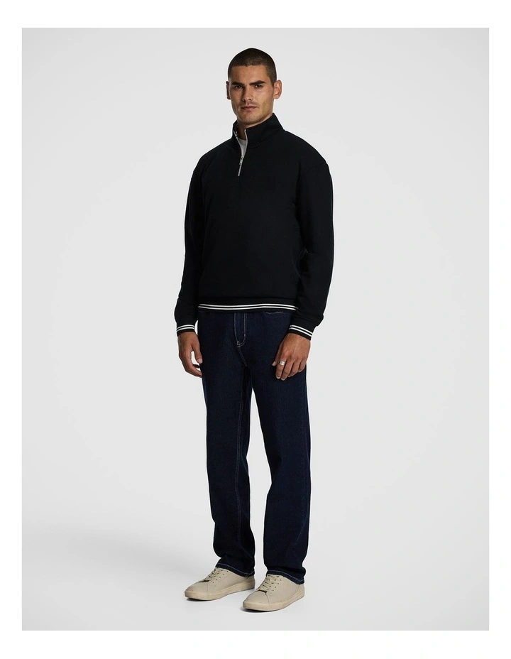 Jett 1/4 Zip Sweatshirt in Black image 4