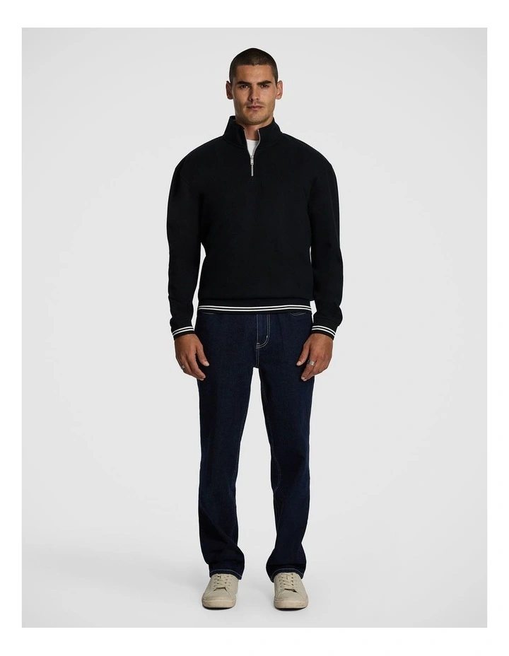 Jett 1/4 Zip Sweatshirt in Black image 5