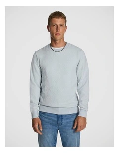 Newport Textured Sweatshirt in Light Blue