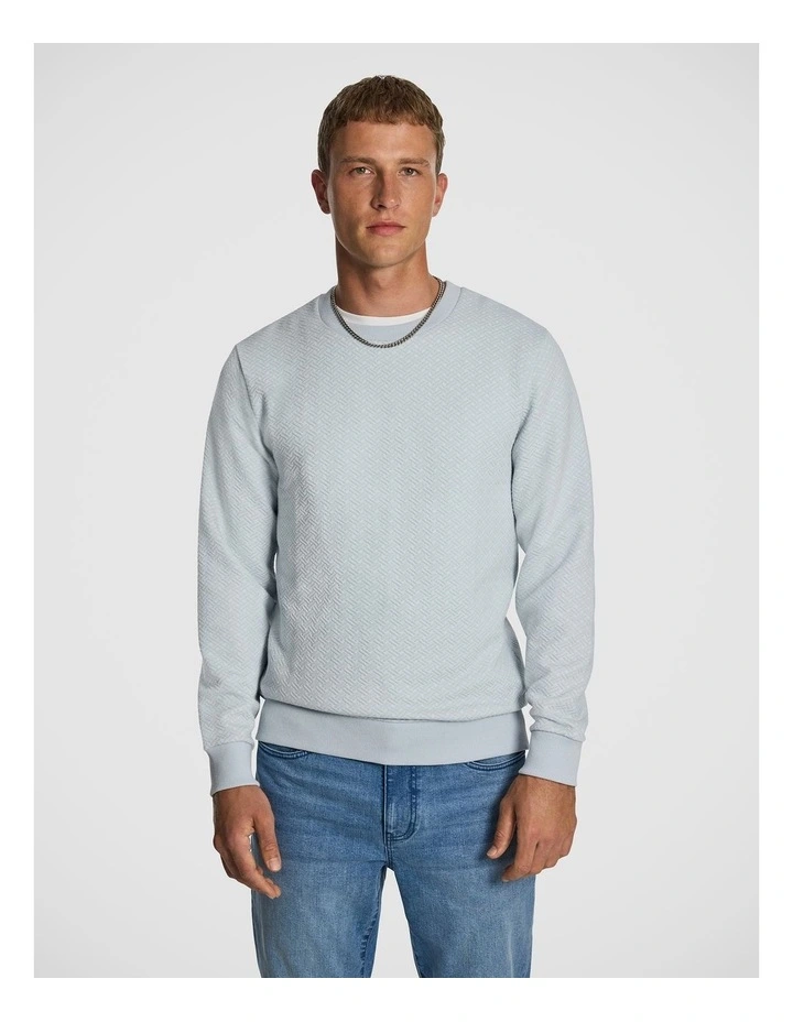 Newport Textured Sweatshirt in Light Blue image 1