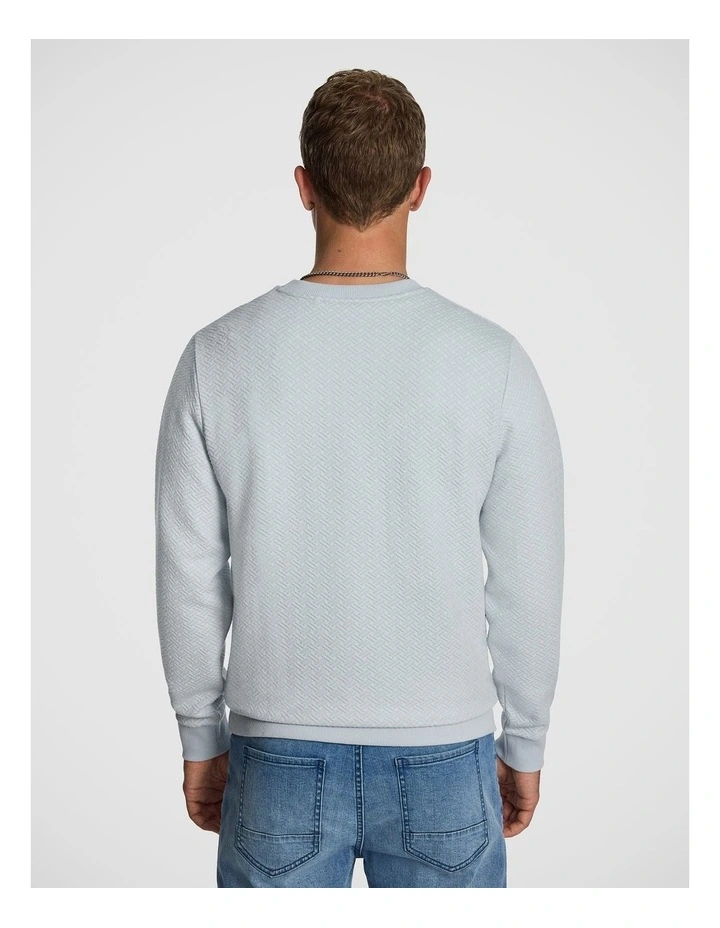 Newport Textured Sweatshirt in Light Blue image 2