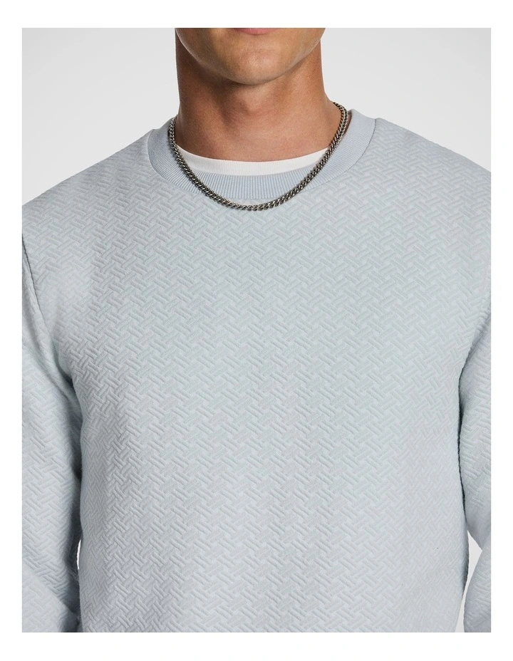 Newport Textured Sweatshirt in Light Blue image 3
