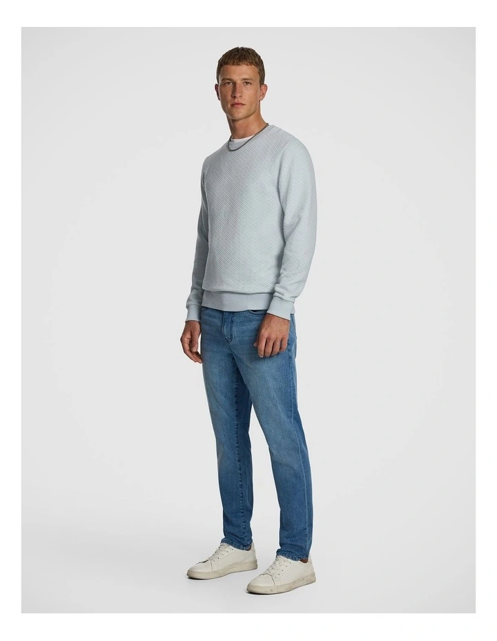 Newport Textured Sweatshirt in Light Blue image 4