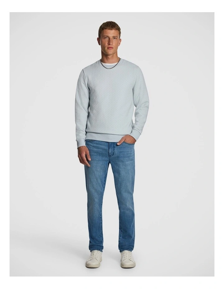 Newport Textured Sweatshirt in Light Blue image 5