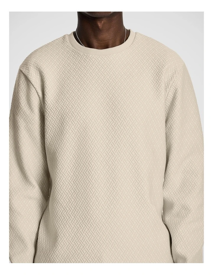 Ryder Textured Sweatshirt in Natural image 3