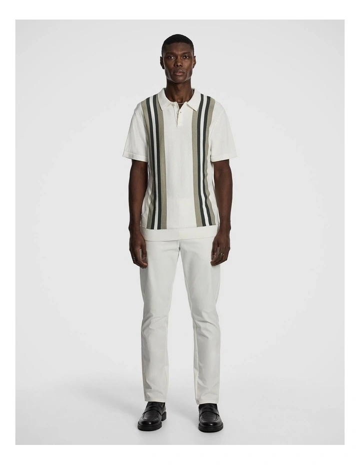Sampson Knited Polo Shirt in White image 5