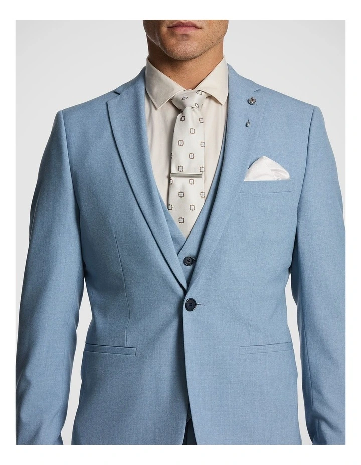Ignacio Skinny Suit Jacket in Light Blue image 5