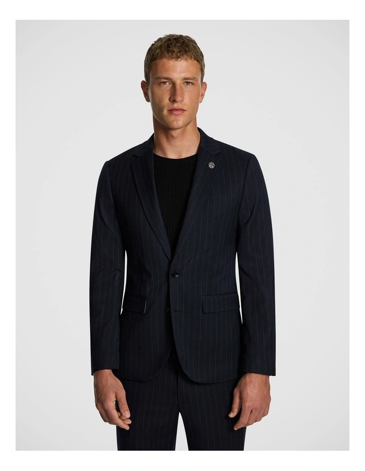 Lorenzo Slim Suit Pinstripe Jacket in Navy image 1