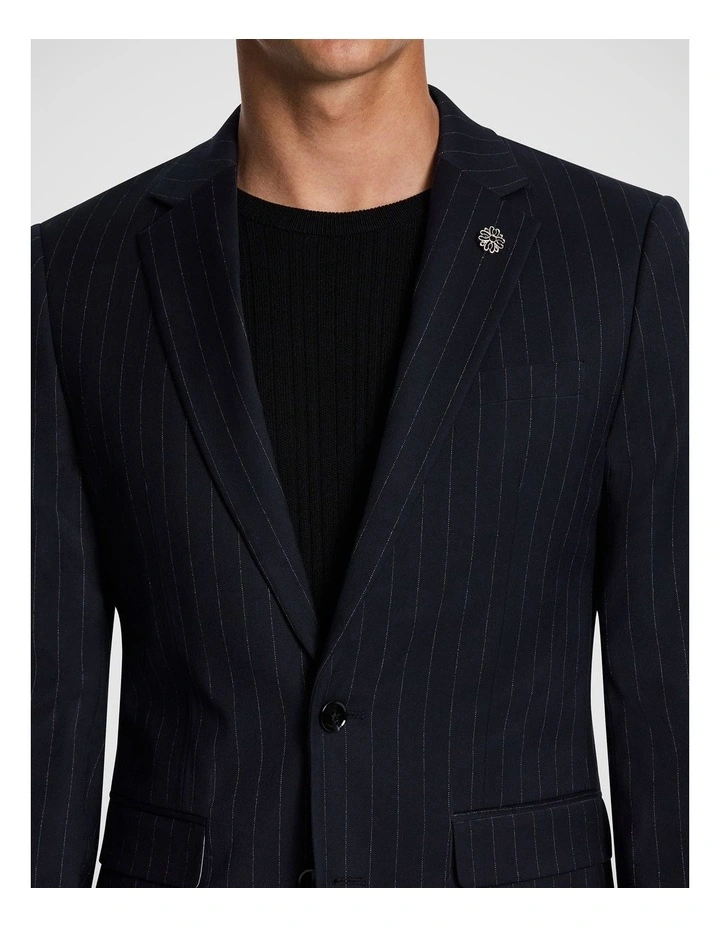 Lorenzo Slim Suit Pinstripe Jacket in Navy image 2