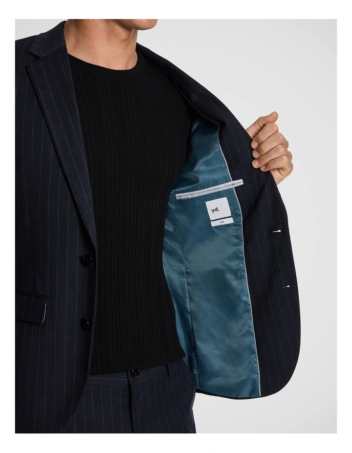 Lorenzo Slim Suit Pinstripe Jacket in Navy image 4