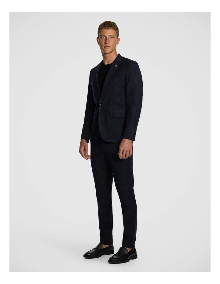 Lorenzo Slim Suit Pinstripe Jacket in Navy image 5