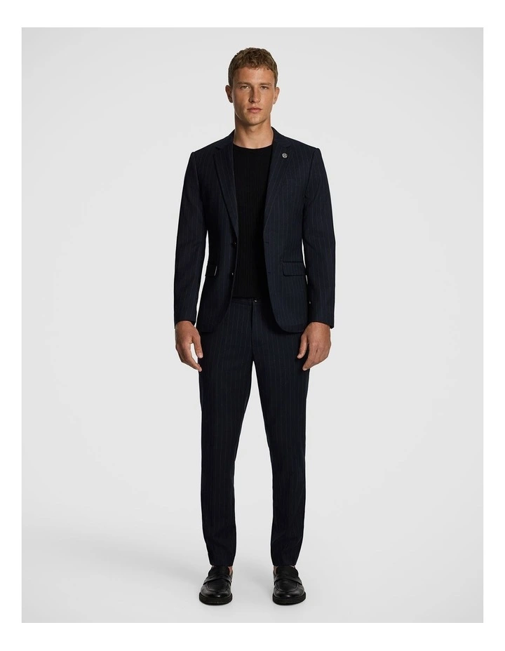 Lorenzo Slim Suit Pinstripe Jacket in Navy image 6
