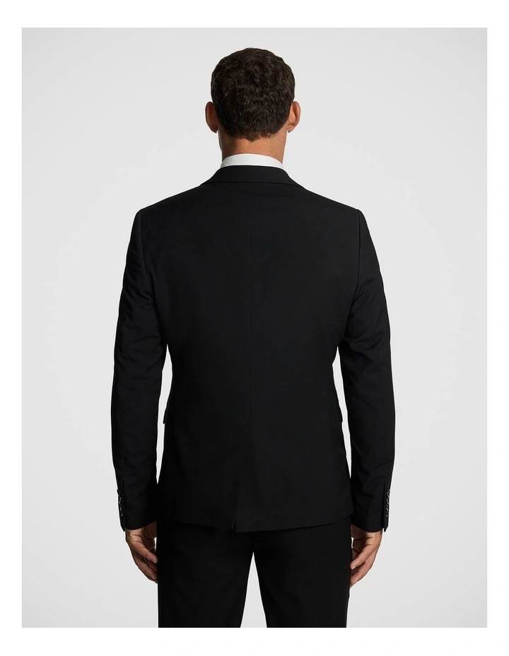 Dante Double Breasted Stretch Suit Jacket in Black image 3