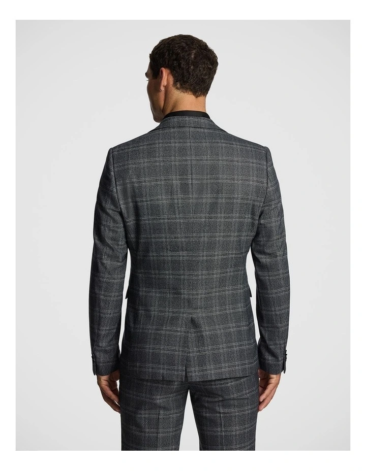 Cassius Slim Fit Check Suit Jacket in Charcoal image 3