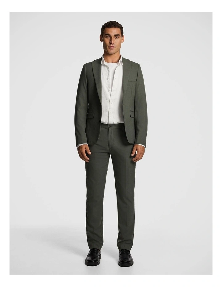 Zane Slim Fit Stretch Suit Jacket in Moss image 2