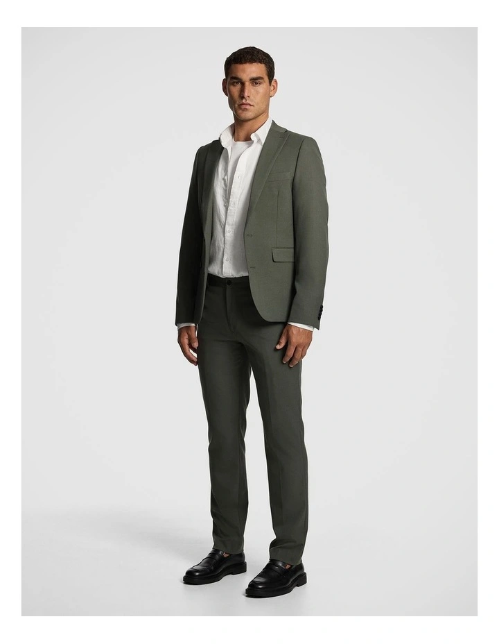 Zane Slim Fit Stretch Suit Jacket in Moss image 4