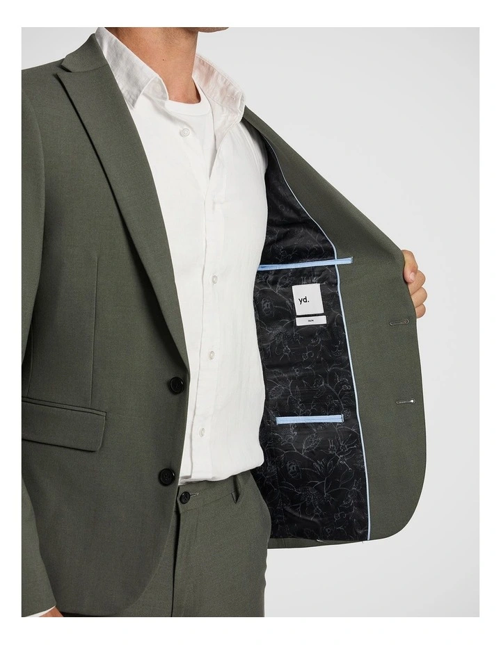 Zane Slim Fit Stretch Suit Jacket in Moss image 6