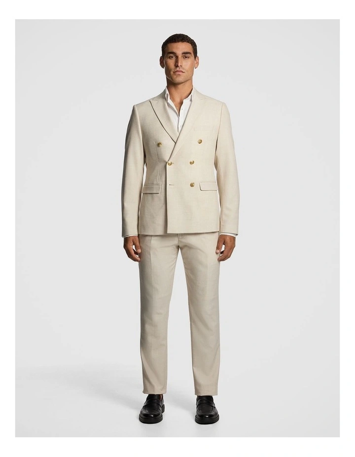 Koda Slim Fit Double Breasted Stretch Suit Jacket in Natural image 2