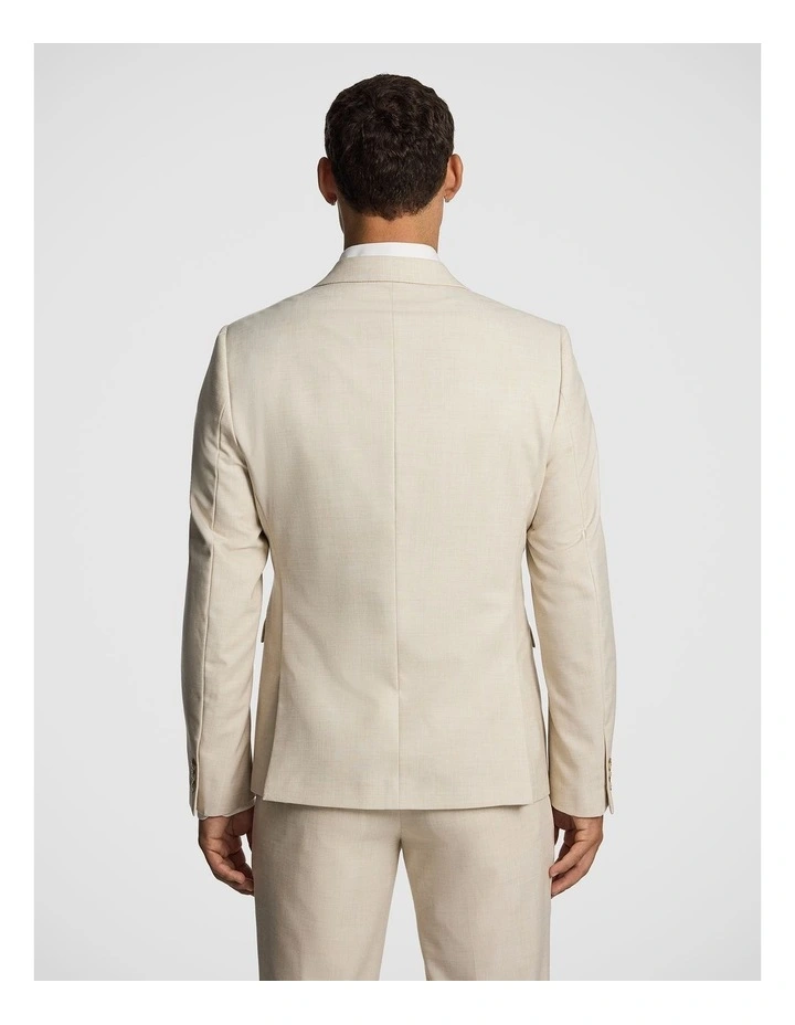 Koda Slim Fit Double Breasted Stretch Suit Jacket in Natural image 3