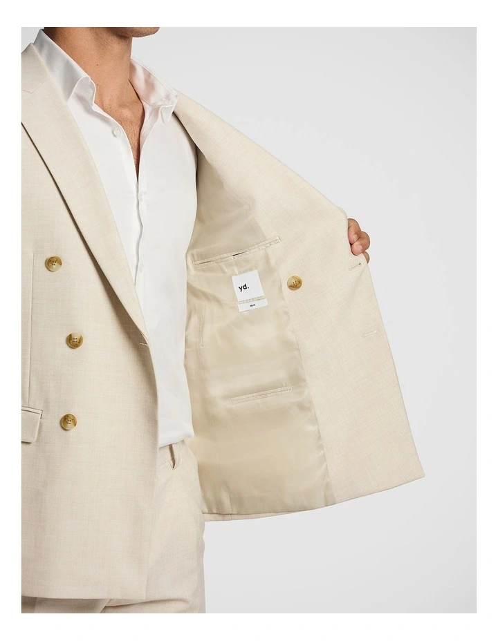 Koda Slim Fit Double Breasted Stretch Suit Jacket in Natural image 6