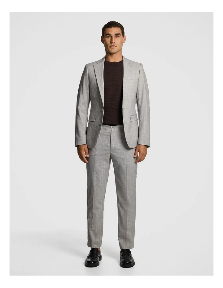 Easton Slim Fit Pinstripe Suit Jacket in Grey image 2