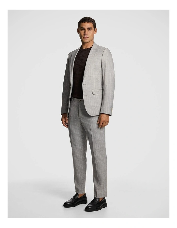 Easton Slim Fit Pinstripe Suit Jacket in Grey image 4