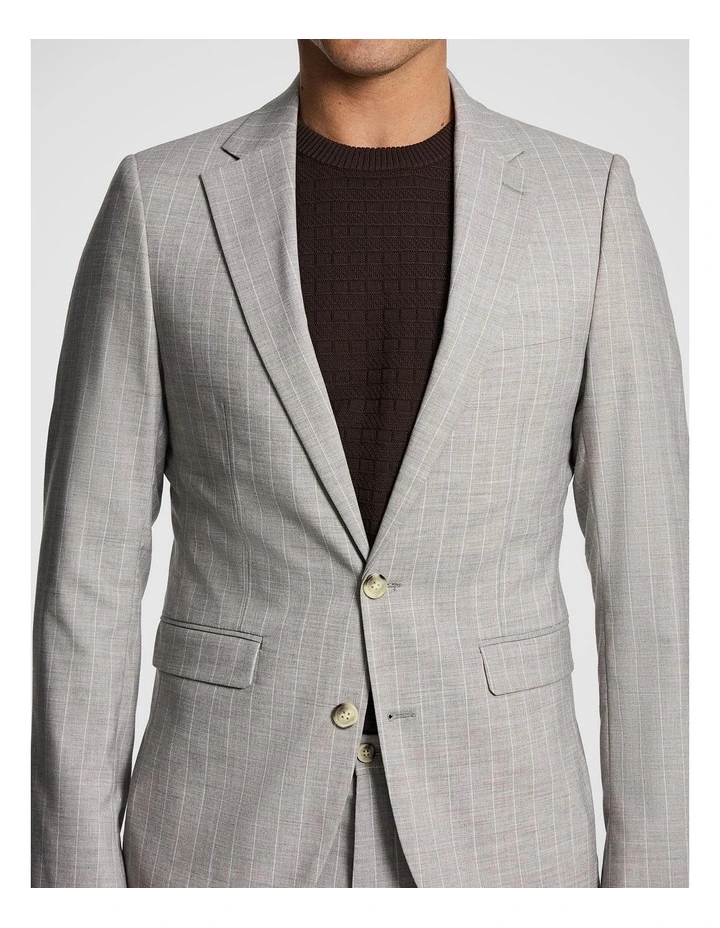 Easton Slim Fit Pinstripe Suit Jacket in Grey image 5