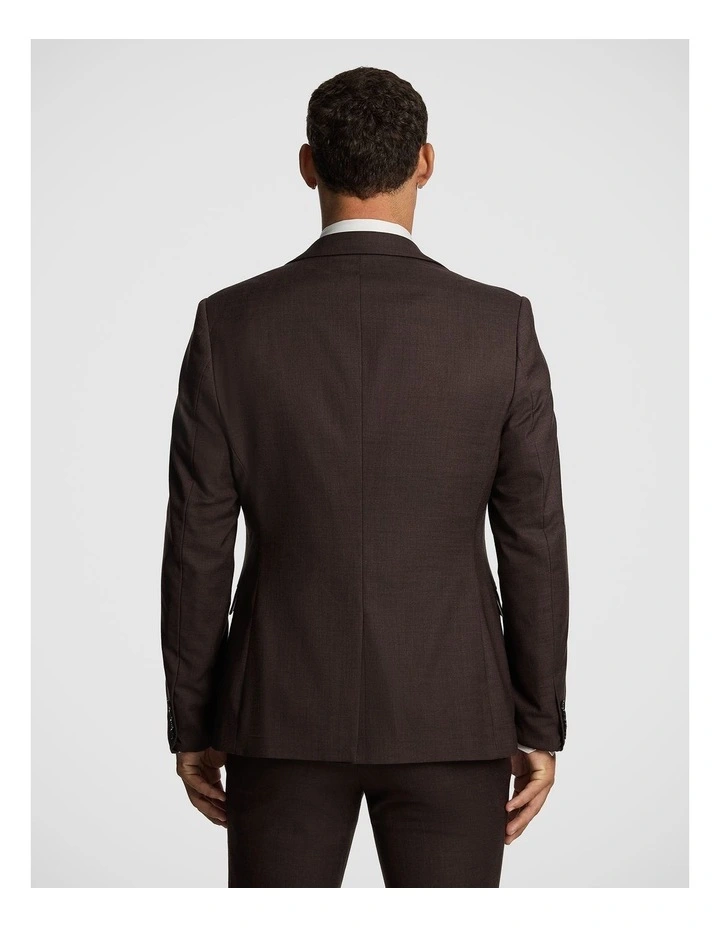 Luiji Slim Suit Jacket in Chocolate image 2